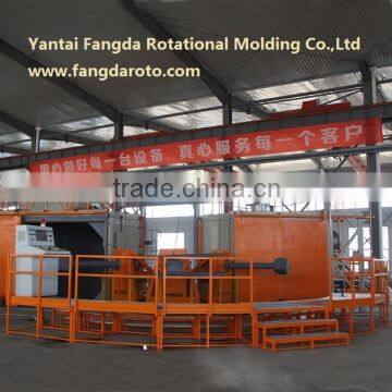 Four arms six station Rotomolding Machine, carousel machine, rotational molding machine