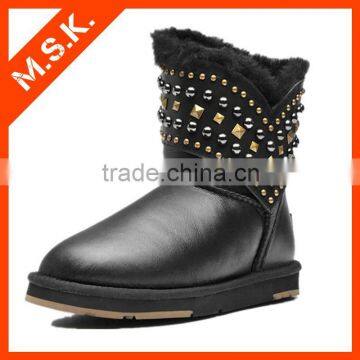 New Glossy skin punk rivet cowboy boot