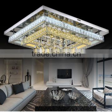 Modern Crystal Ceiling Lights K9 Crystal Steel Body Square Modern Crystal Chandelier