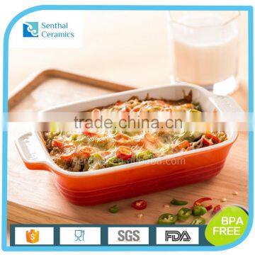 Wholesale pantone color ceramic baking tray with lids