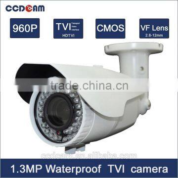 Waterproof 960P HD TVI Camera Digital Surveillance Megapixel 2.8-12mm Varifocal Lens IR Night Vision 1.3MP CCTV Camera Ssytem