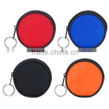 Round Zippered Coin Pouch