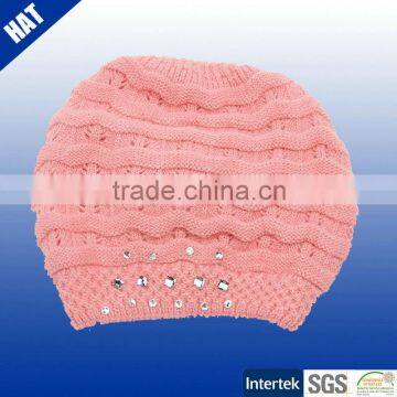 2016 latest pattern with diamante women beanie