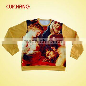 Sublimation all over print leather sleeve sweatshirt