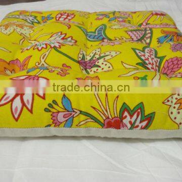 Indian Handmade cotton chair pad printed ottoman Flower Printed ethnic chair pad