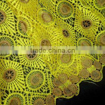 New Arrival/tw087/yellow /nigeria Guipure Lace/water Soluble Lace/cotton Guipure Lace Fabric For Wedding/party