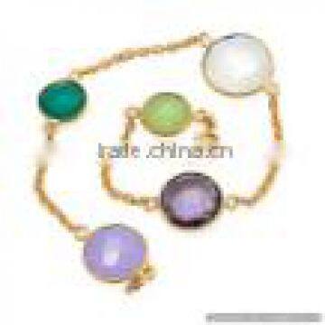 Natural Multi Gemstone Bangle Bracelet