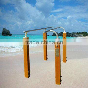 Imitation wood parallel bar outdoor gym equipment for sale