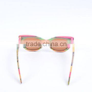 Pure Manual Coloured Bamboo Sun Glasses Retro Polarized Sunglasses photo-3