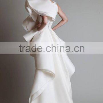 (MY20150907C) MARRY YOU New Collection Romantic Angel Sexy Short Front Long Back Wedding Dress photo-3