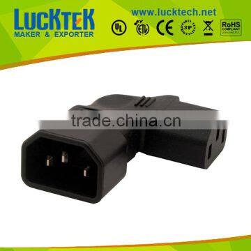 Vertical right angle Power adapter C14 to C13 IEC socket