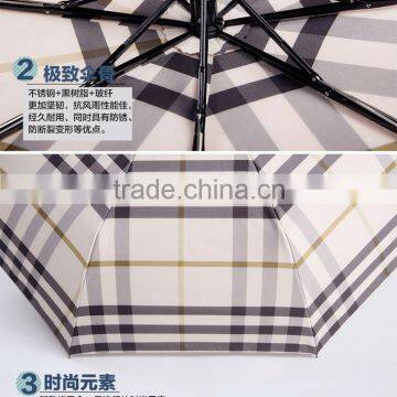 8 Panels Portable Classic Check Rain Umbrella photo-4