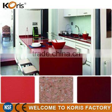 Prefabricated new solid Surface red marble countertop