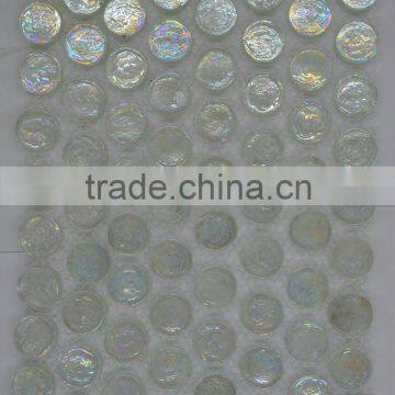 Y070 Decorative penny round glass pebble stones