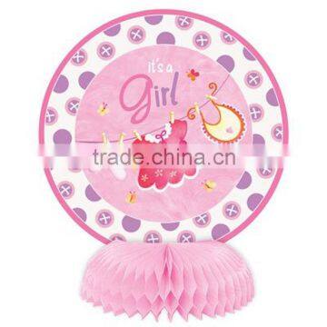 Pink Girl's Cute Clothes baby shower party Mini paper honeycomb table decorations