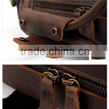 High Quality Cowhide Leather Duffle Weekend Bag photo-5