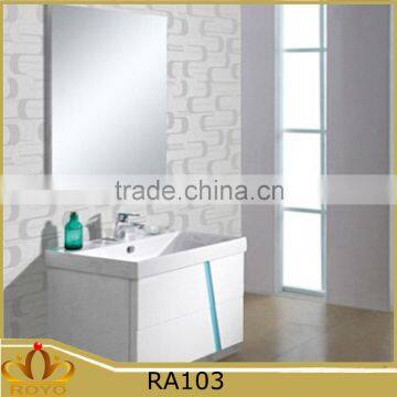 European style simple designed wall mounted PVC bathroom vanity cabinet RA103