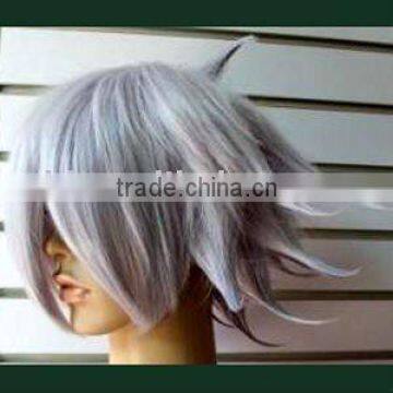 fashion silver grey short bob synthetic hair cosplay wig