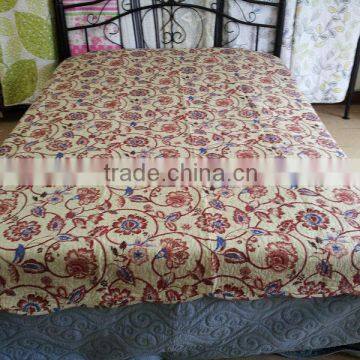 High quality red flower printed all size quilt/bedspread 3 pcs/bedding set