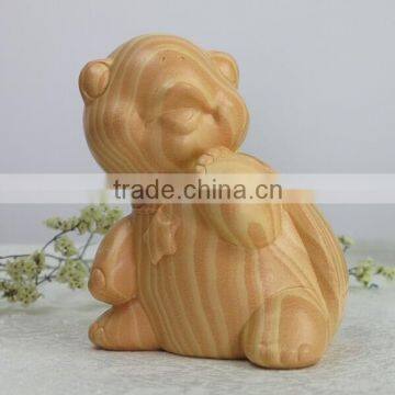 Wholesale resin personalized money box Imitation wood color turtle shape