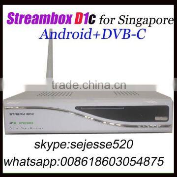 2016 blackbox dvb-c android+Cable Receiver StreamBox D1c set top box for singapore+DVB IPTV replace streambox c1