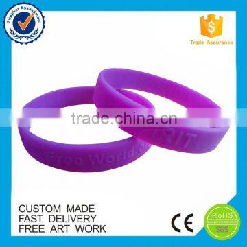 Purple color bulk cheap plain silicone wristbands