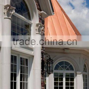 Private villa external wall decoration roman style half stone pillar design