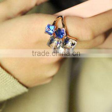 Korean Magic Cubic Zircon Exaggerated Gold Plated Luxury Ring Jewelry For Lady photo-2
