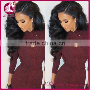 Body Wave Wigs 100% Unprocessed European straight Human Hair Lace Front Wig For Black Women Full Lace Human Hair Wig With Bangs