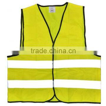 Polyester high visibility yellow/ orange reflecting vest with led light meet CE, ISO EN 20471, Class 2