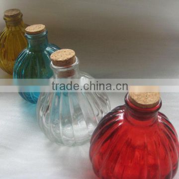 color wish glass bottle with cork for present