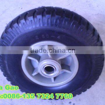 small rubber wheels and 8 inch tires