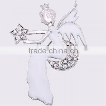 61*43mm Elegant Angle Wings Brooch Moon Star Gold Modern Design Brooches photo-2