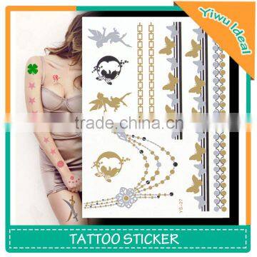 Adhesive Water Based Custom Metallic Temporary Tattoo