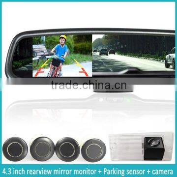 3.5 inch rearview mirror lcd monitor with back-up camera compass temperature