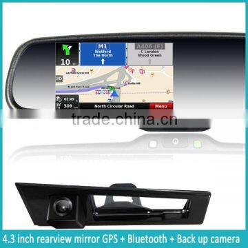 GPS Navigator car rearview mirror with bluetooth car handsfree kit gps interior mirror