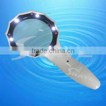 CY-048 4X75mm 6 LED Handheld Magnifying Glass