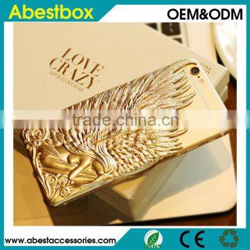 3D Relif Embossed Electroplating Angel Wing Hard PC Case For iphone 6 4.7
