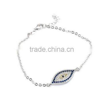 925 Silver Micro Pave Setting Jewelry Evil Eye Bracelet photo-2