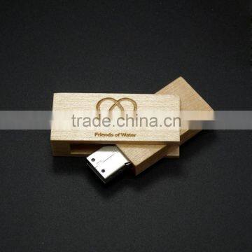 Eco friendly swivel wood bamboo USB drives 64MB-16GB