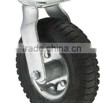 9-10 Inch Double Bearing Inflatable Rubber Caster Wheel With Swivel