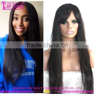 Hot selling long straight hair wig real brazilian full lace wigs human hair