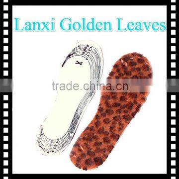 leopard print wool warm shoe insoles