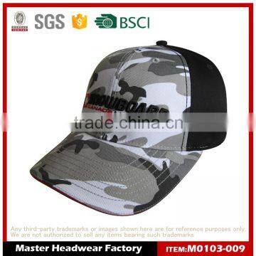 High Quality Custom Camo Baseball Cap with Flat Embroidery