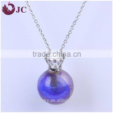 Women Murano Glass Perfume Bottle Charm Essential Oil Diffuser Jewellery Pendant Necklace