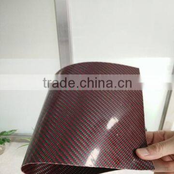 0.3mm Carbon fiber Sheet red,yellow,black Car decoration carbon fiber material