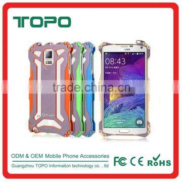 [TOPO]Shockproof Military duty Metal Aluminum Mobile phone Case with glass for Samsung galaxy Note 4