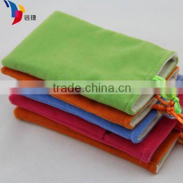 Cheap promotional custom green velvet pouchs