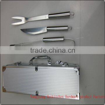 Stainless Steel Barbecue Grill Tools 3PCS BBQ Grill Tool With Aluminium Case