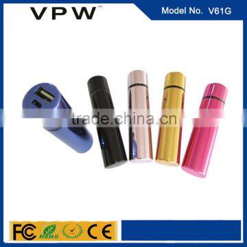 2016 Gift 2600mah metal power bank lipstick cool power bank